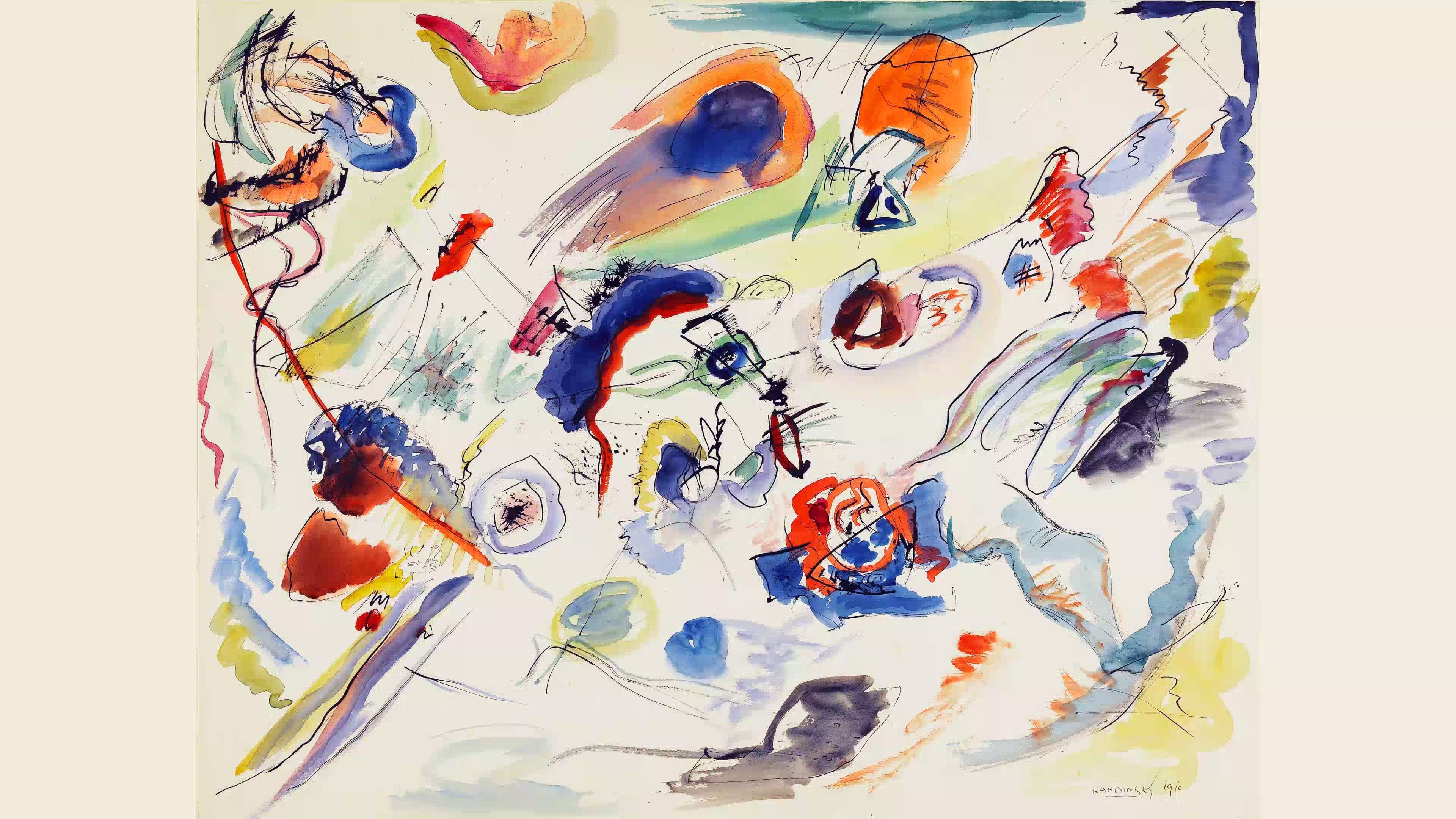 Wassily Kandinsky, First Abstract Watercolor, 1910